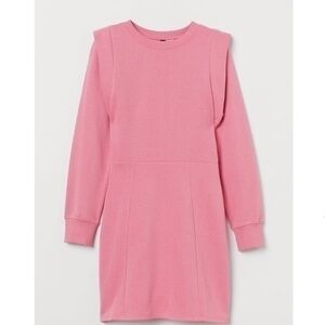 Pink Fitted Sweatshirt Dress